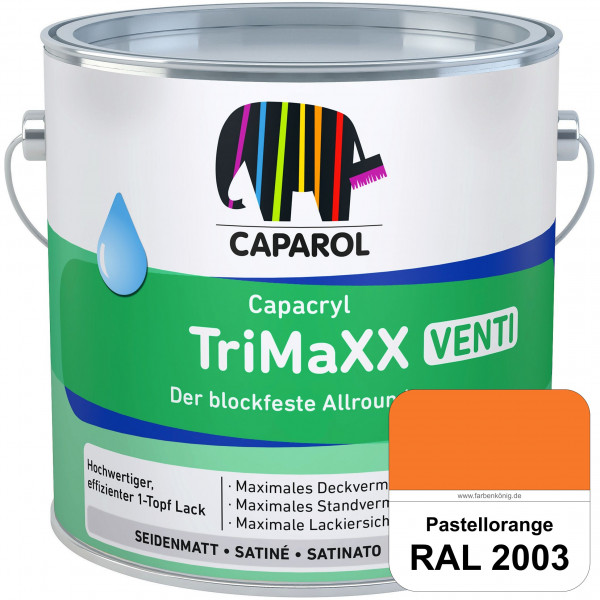 Capacryl TriMaXX Venti (RAL 2003 Pastellorange) Der blockfeste Allrounder für Fenster & Türen