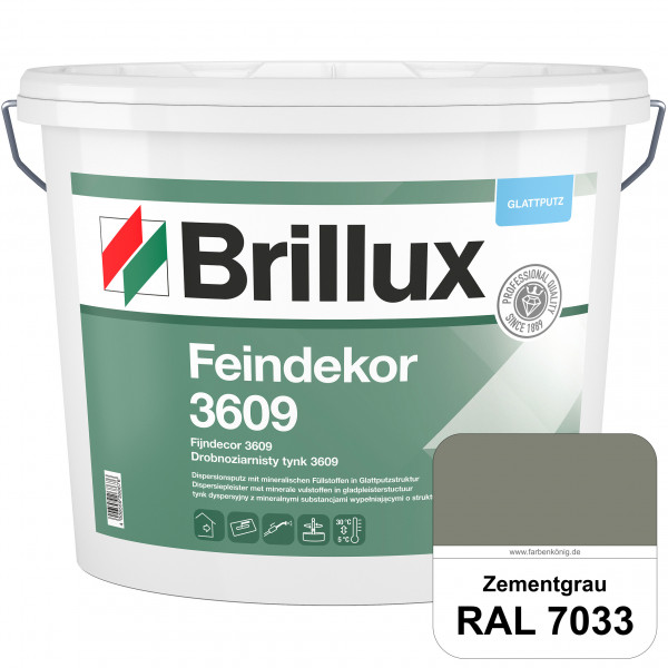 Feindekor ELF 3609 (RAL 7033 Zementgrau) Glattputz nach DIN EN 15824 zur Erzielung dekorativer und s