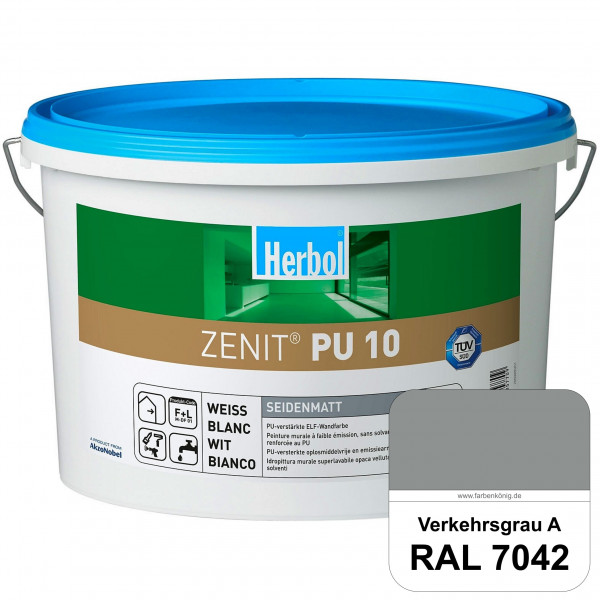 Zenit PU 10 (RAL 7042 Verkehrsgrau A) seidenmatte und strapazierfähige PU-Wandfarbe