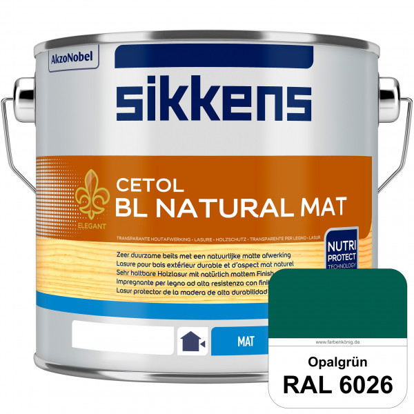 Cetol BL Natural Mat (RAL 6026 Opalgrün) Matte, wasserverdünnnbare Dünnschichtlasur