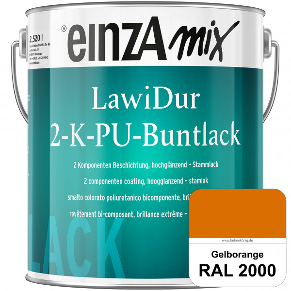 einzA LawiDur 2-K-PU-Buntlack - Hochglanz (RAL 2000 Gelborange)