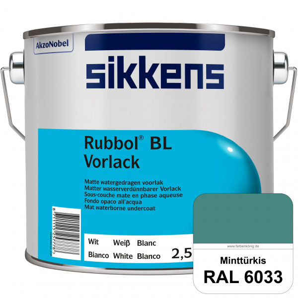 Rubbol BL Vorlack (RAL 6033 Minttürkis) Wasserbasierter, matter & umweltschonender Vorlack (innen)