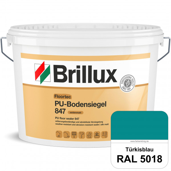 Floortec PU-Bodensiegel ELF 847 (RAL 5018 Türkisblau) seidenmatt, witterungsbeständig, außen & innen