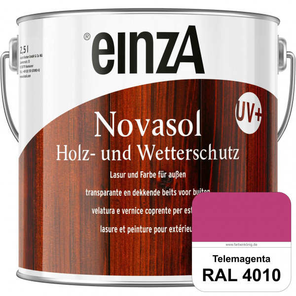 einzA Novasol HW Lasur (RAL 4010 Telemagenta) Lasierender Wetterschutz für außen