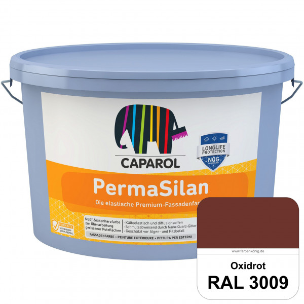 PermaSilan (RAL 3009 Oxidrot) Elastische, diffusionsoffene Fassadenfarbe mit integrierter Nano-Quarz