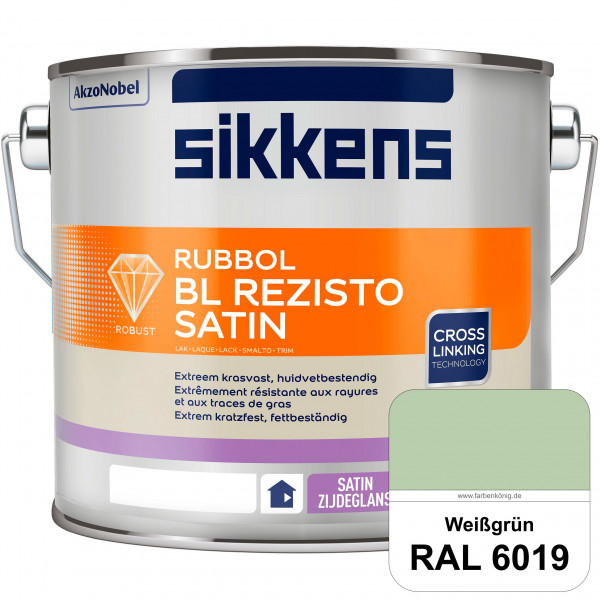 Rubbol BL Rezisto Satin (RAL 6019 Weißgrün) seidenglänzender und strapazierfähiger Lack (wasserbasie