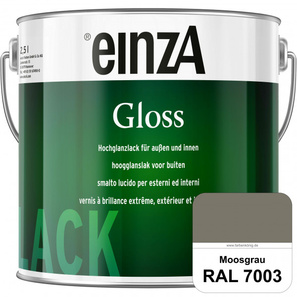 einzA Gloss (RAL 7003 Moosgrau) Hochwertiger Alkydharzlack in Premium-Qualität, hochglänzend.