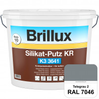 Silikat-Putz KR K3 3641 (RAL 7046 Telegrau 2) Dekorativer Kratzputz auf Silikatbasis