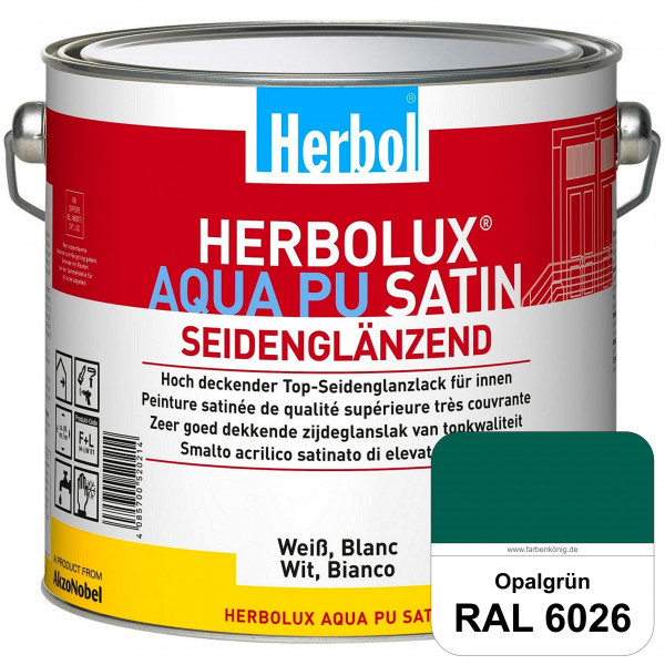 Herbolux Aqua PU Satin (RAL 6026 Opalgrün) Wasserverdünnbarer Top-PU-Seidenglanzlack (Innen)