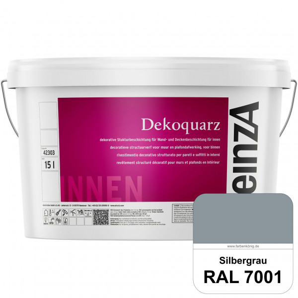 einzA Dekoquarz (RAL 7001 Silbergrau) Dekorative Strukturbeschichtung für Wand und Decke