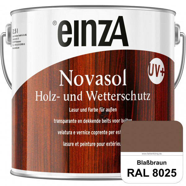 einzA Novasol HW Farbe (RAL 8025 Blassbraun) Deckender Wetterschutz für außen