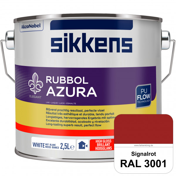 Rubbol Azura (RAL 3001 Signalrot) hochglänzender Lack (löselmittelhaltig) innen & außen