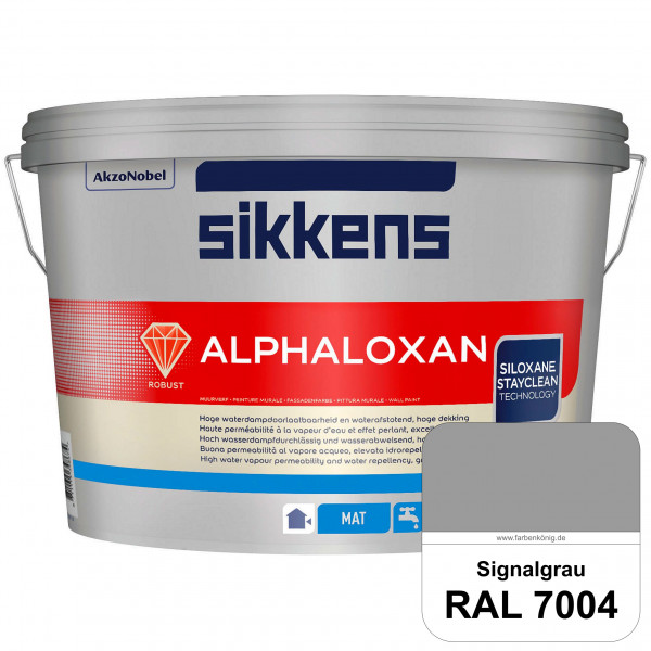 Alphaloxan (RAL 7004 Signalgrau) Professionelle Siliconharz-Fassadenfarbe (außen)