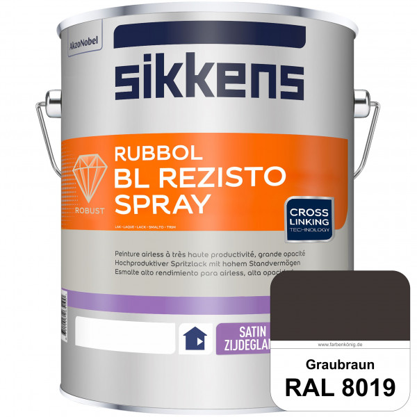 Rubbol BL Rezisto Spray (RAL 8019 Graubraun) Hochwertiger, strapazierfähiger Airlesslack für (innen)