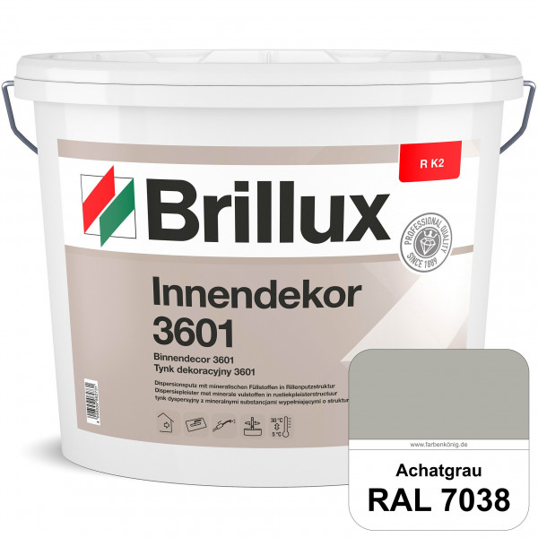 Innendekor ELF R K2 3601 (RAL 7038 Achatgrau) Rillenputz zur Erzielung dekorativer und strapazierfäh