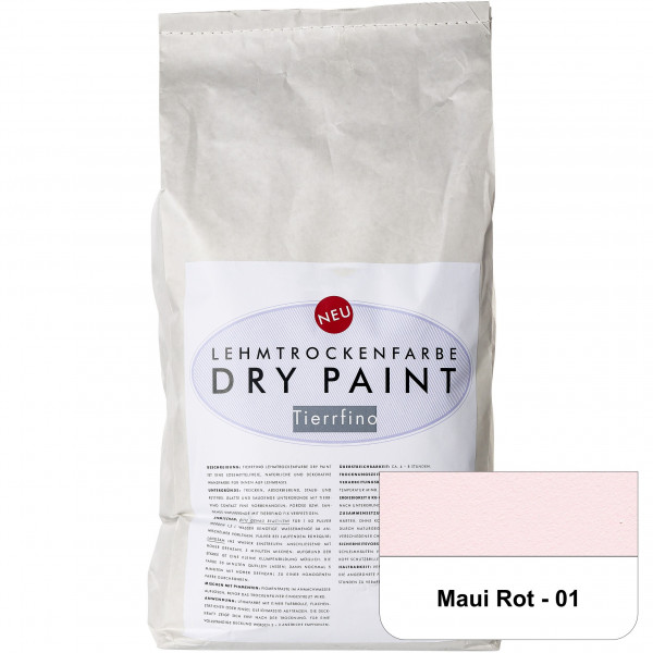 DRY-PAINT Lehmtrockenfarbe - Maui Rot - 01