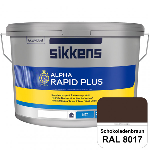 Alpha Rapid Plus (RAL 8017 Schokoladenbraun) Hochwertige & stumpfmatte Wandfarbe für mittlere Belast