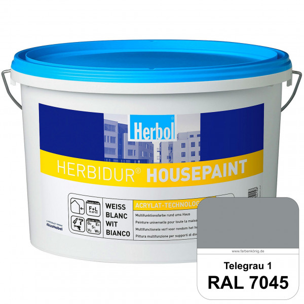 Herbidur Housepaint (RAL 7045 Telegrau 1) seidenmatte Reinacrylat-Fassadenfarbe