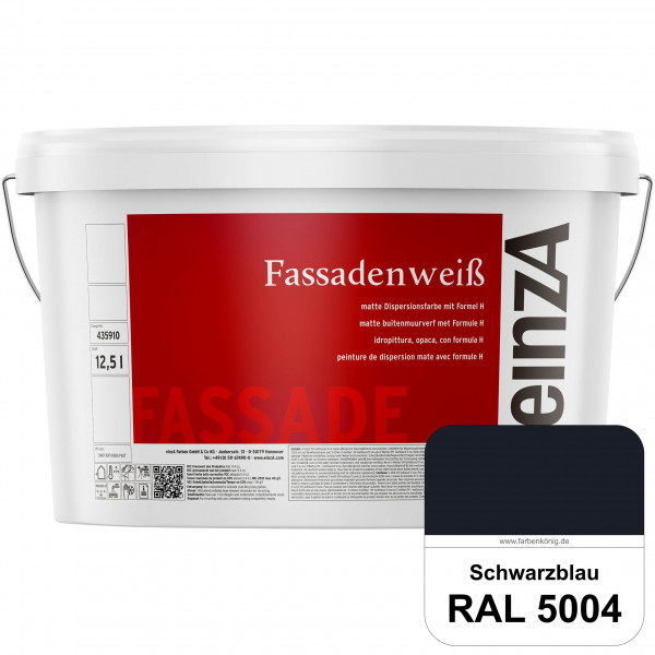einzA Fassadenweiß (RAL 5004 Schwarzblau) Sil-Fassadenfarbe gegen Schmutz & Vergrünung