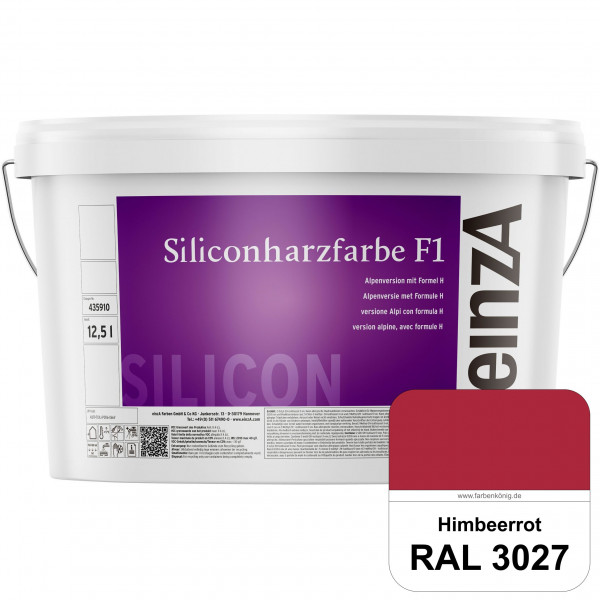 einzA Siliconharzfarbe F1 (RAL 3027 Himbeerrot) Universal Siliconharz-Fassadenfarbe, kalkmatt, wette
