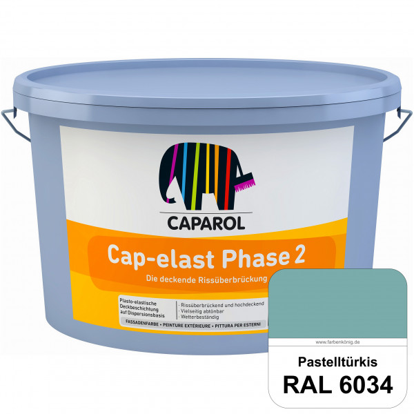 Cap-elast Phase 2 (RAL 6034 Pastelltürkis) Sanierung gerissener Putzfassaden und Betonflächen