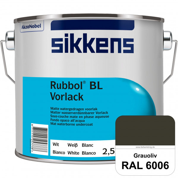 Rubbol BL Vorlack (RAL 6006 Grauoliv) Wasserbasierter, matter & umweltschonender Vorlack (innen)