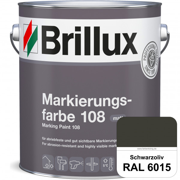 Markierungsfarbe 108 (RAL 6015 Schwarzoliv) Markierungsfarbe für Asphalt, Betonböden, Zementestriche