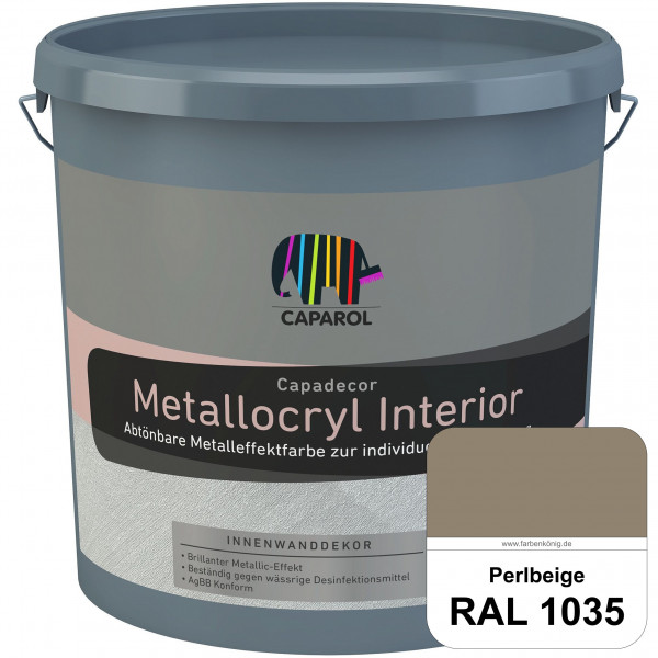 Capadecor Metallocryl Interior (RAL 1035 Perlbeige) Glänzende Dispersionsfarbe mit metallischer Opti