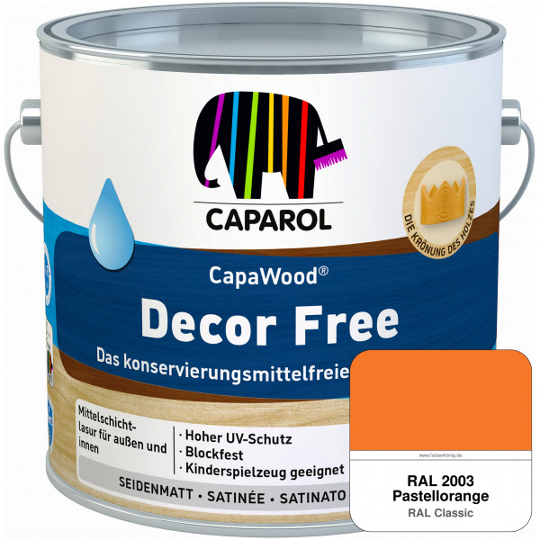 CapaWood® Decor Free (RAL 2003 Pastellorange) - ersetzt Capadur DecorLasur KF