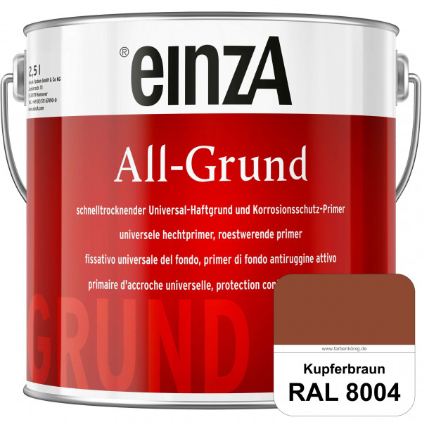 einzA All-Grund (RAL 8004 Kupferbraun) Schnelltrocknender Haftgrund & Korrosionsschutz-Primer