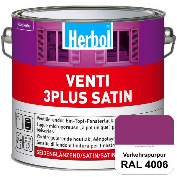 Venti 3Plus Satin (RAL 4006 Verkehrspurpur) feuchtigkeitregulierender & seidenglänzender Ein-Topf-Fe