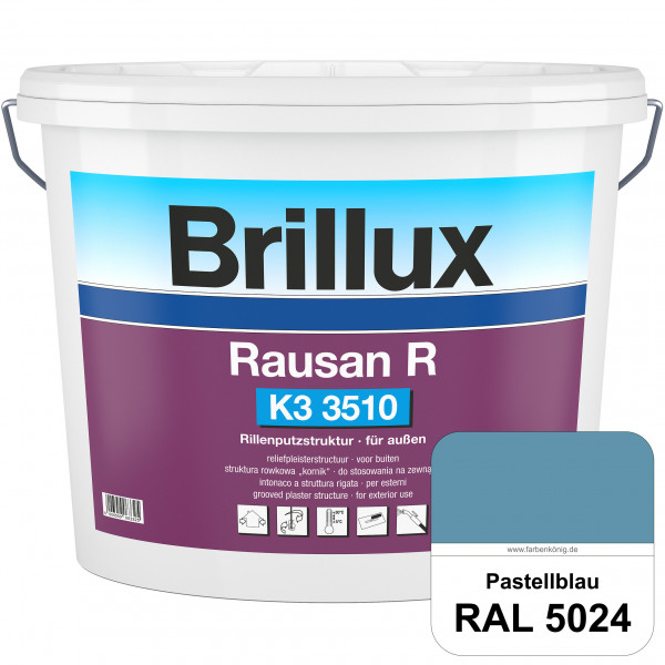 Rausan R K3 3510 (RAL 5024 Pastellblau) Organisch gebundener Rillenputz für wetterbeständige Oberflä