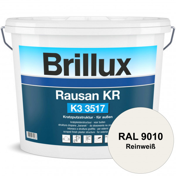 Rausan KR K3 3517 mit Protect (RAL 9010 Reinweiß) Organisch gebundener Kratzputz für wetterbeständig