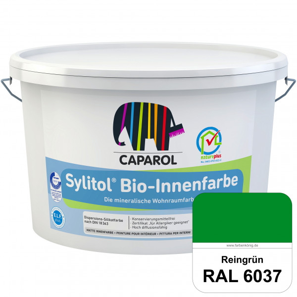 Sylitol® Bio-Innenfarbe (RAL 6037 Reingrün) Innenfarbe auf Silikatbasis  für Allergiker