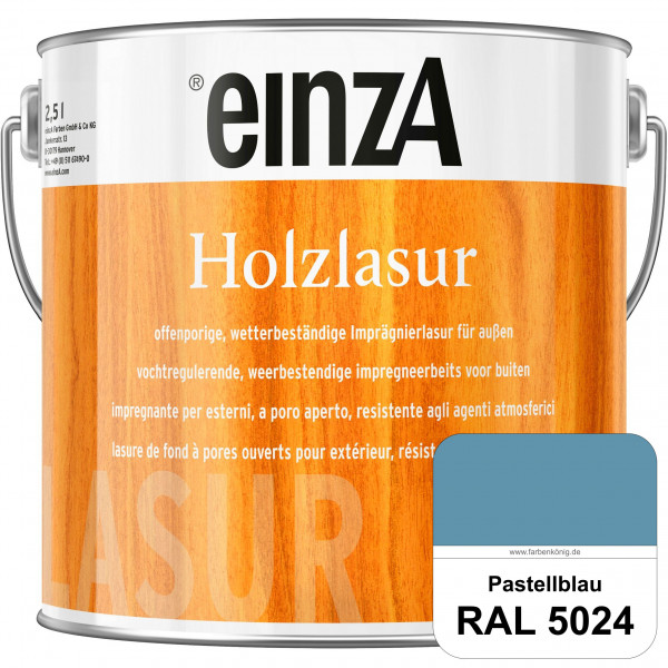 einzA Holzlasur (RAL 5024 Pastellblau) Offenporige Imprägnierlasur für Außen-Holzbauteile