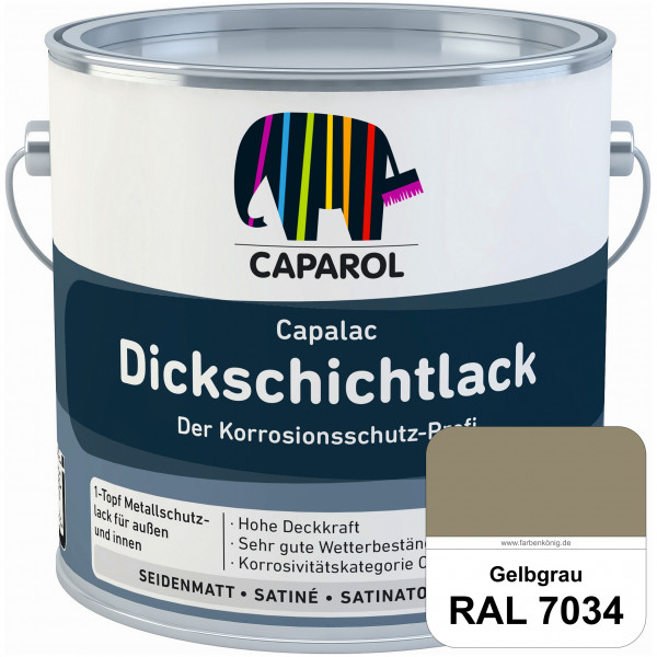 Capalac Dickschichtlack (RAL 7034 Gelbgrau) 1-Topf Metallschutzlack (löselmittelhaltig) innen & auße