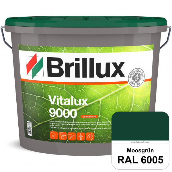 Vitalux 9000 (RAL 6005 Moosgrün) konservierungsmittelfreie Innendispersion für Kinder- & Schlafzimme