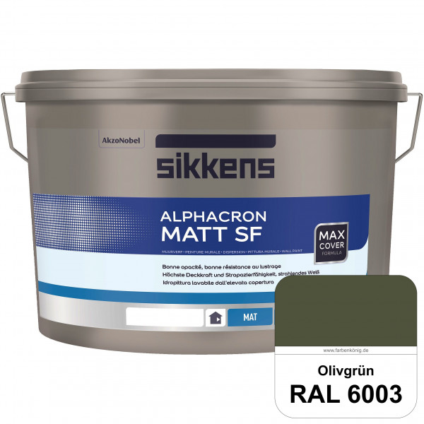 Alphacron Matt SF (RAL 6003 Olivgrün) stumpfmatte & hochwertige Premium-Wandfarbe (innen)