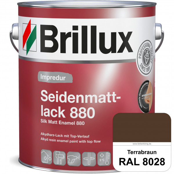 Impredur Seidenmattlack 880 (RAL 8028 Terrabraun) für Holz- oder Metallflächen innen & außen