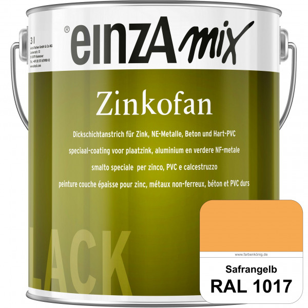 einzA Zinkofan (RAL 1017 Safrangelb) Hoch wetterbeständiges "Dickschicht-1-Topf-System"
