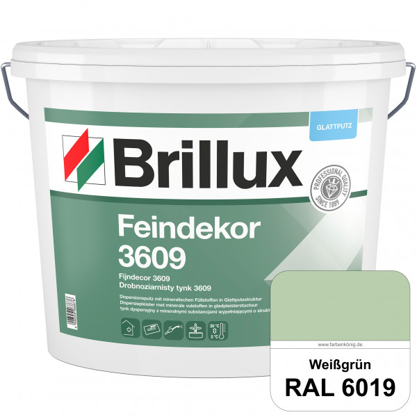 Feindekor ELF 3609 (RAL 6019 Weißgrün) Glattputz nach DIN EN 15824 zur Erzielung dekorativer und str