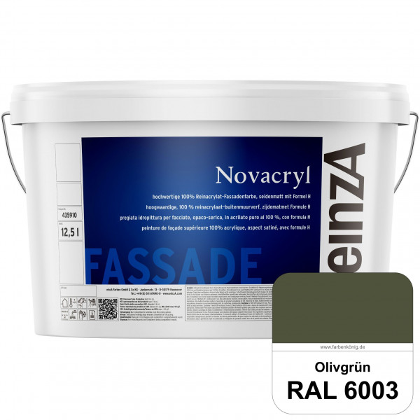 einzA Novacryl (RAL 6003 Olivgrün) Reinacrylat-Fassadenfarbe, seidenmatt
